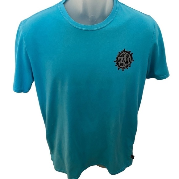 Maui & SONS Surf Logo Turquoise Tee Shirt Men M Medium - Picture 2 of 6